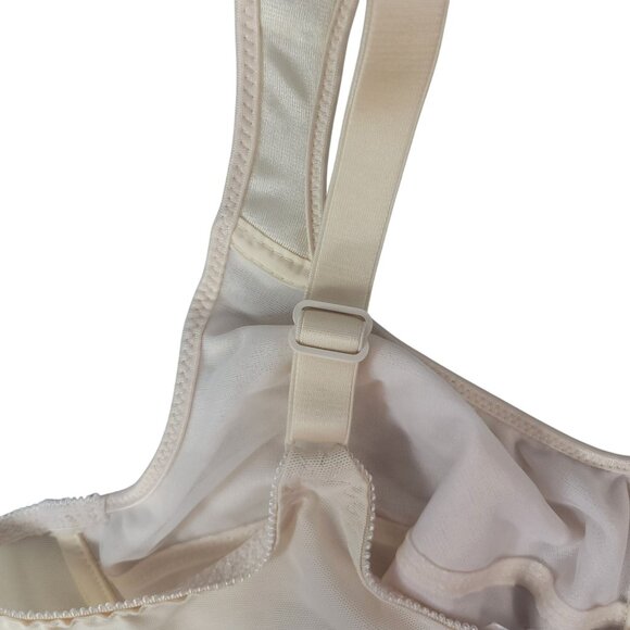 Just My Size Full Coverage Bra Light Beige 44B Adj Unpad Underwire Dots 1963LBB - Picture 8 of 10